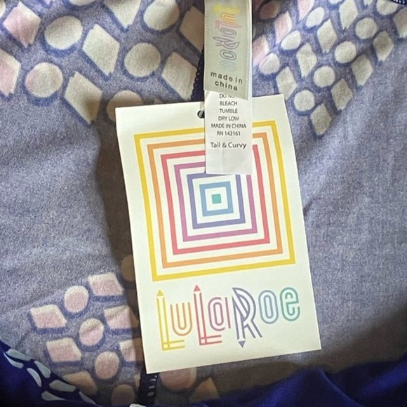 LuLaRoe TC Leggings Tall & Curvy New Purple Mint Green Periwinkle Lilac White So - Picture 5 of 7